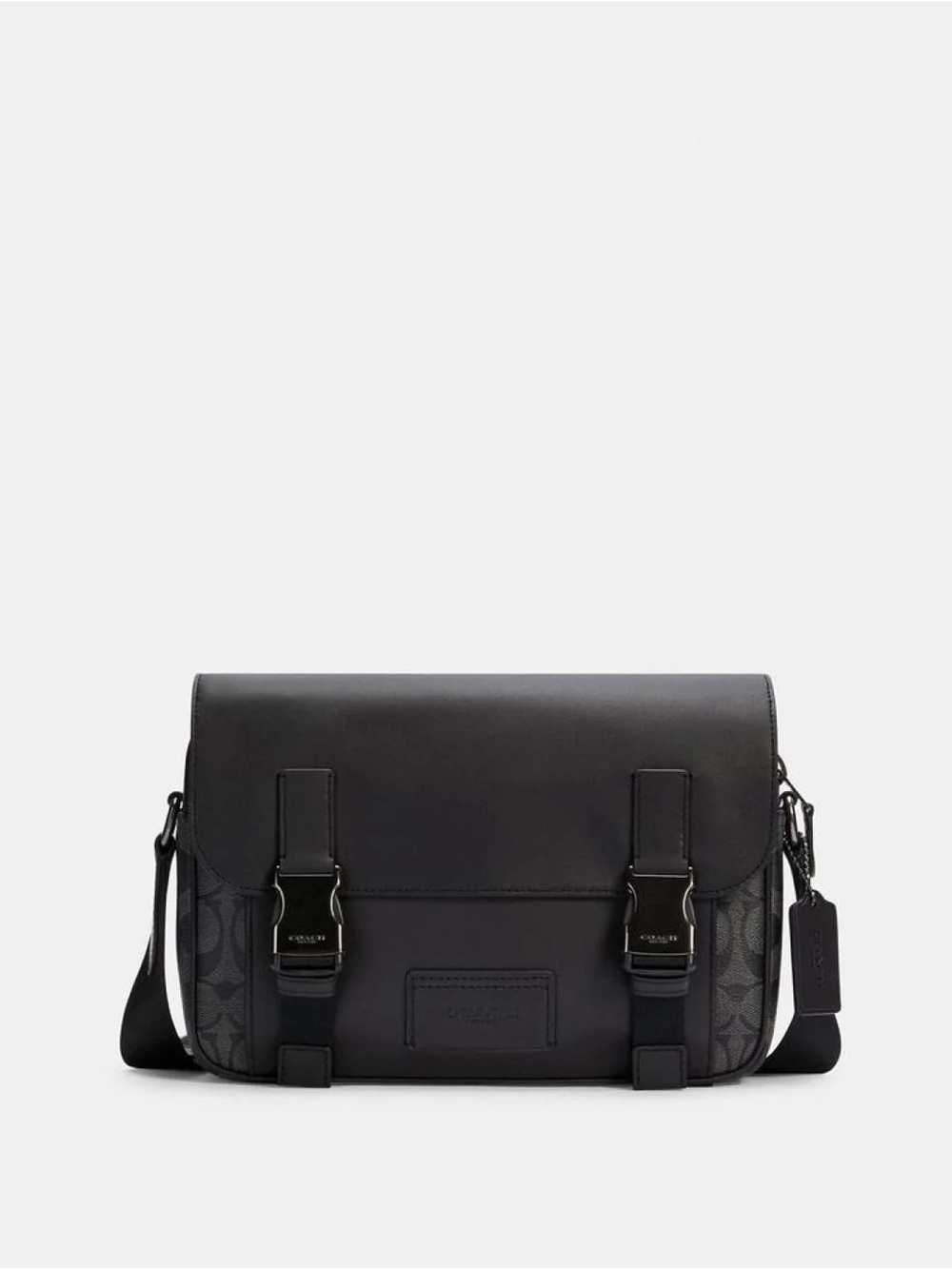 Coach Track Crossbody Black Messenger Bag with Signature Accents. NWT